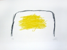 Antoni Tàpies: L. in schwarz und gelb, 1969