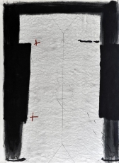 Antoni Tàpies: L. in schwarz, grau und rot, 1966