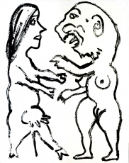 A.R. Penck: Deutsch Russische Verwandlung, 1989 (154,5 x 123 cm)