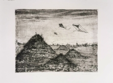 Paul Wunderlich: Drachen steigen über die Ruinen, 1953