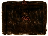 Antoni Tàpies: Gouache in red with lithograph in black and Siena